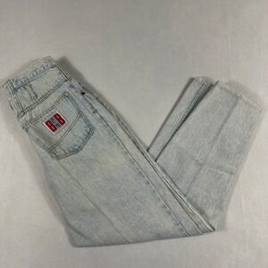 Bugle Boy Vintage Acid Wash High‎ Waisted Mom Jeans Size 11 Light Blue Denim 90s